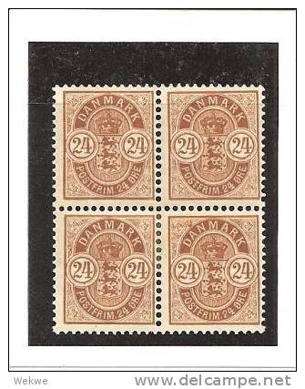 DK Mi.Nr.39/ DÄNEMARK -  Wappen L 1901, 4-er Block  ** - Neufs