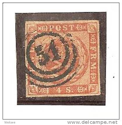 DK Mi.Nr.04/  DÄNEMARK - 1854, Stempel 51 O - Used Stamps