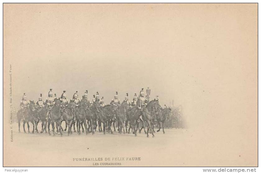 CPA FUNERAILLES DE FELIX FAURE - LES CUIRASSIERS - Evenementen