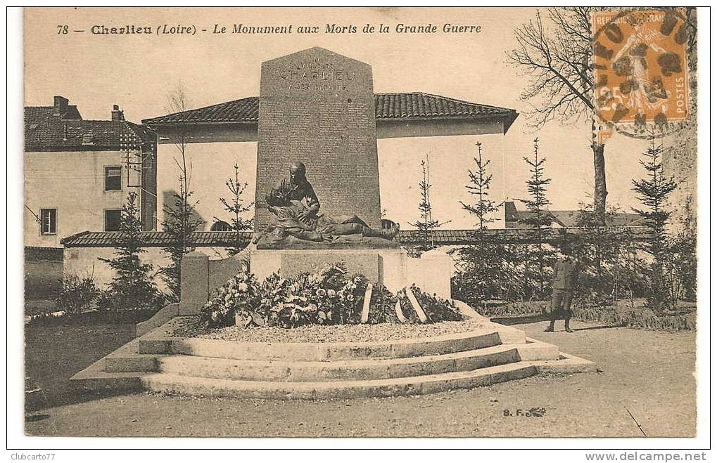 Charlieu (42) : Monument Aux Morts Dans Jardin En 1929 (animée). - Charlieu