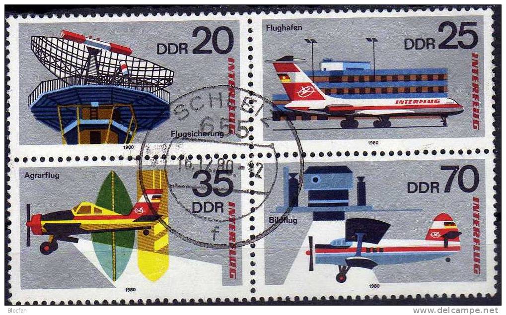 Zeit Im Bild Interflug DDR O 2516/9, 4 - Block, Block 59 + ZB3/80 SST 50€ - 1st Day – FDC (sheets)