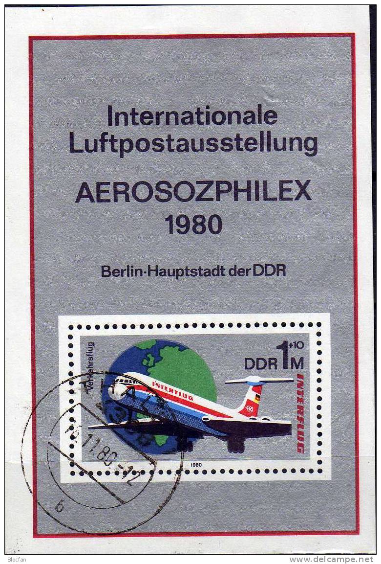 Zeit Im Bild Interflug DDR O 2516/9, 4 - Block, Block 59 + ZB3/80 SST 50€ - Sonstige (Luft)