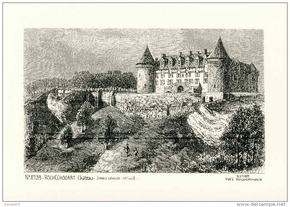 87 ROCHECHOUART - Château - D'après Gravure 19è Siècle  - Illustration Yves Ducourtioux - Rochechouart