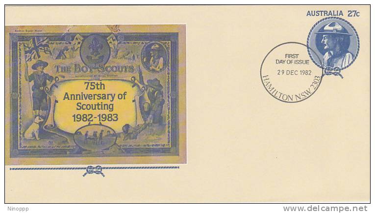 Australia-1982 75th Anniversary Of Scouting Prepaid Envelope FDI - Other & Unclassified