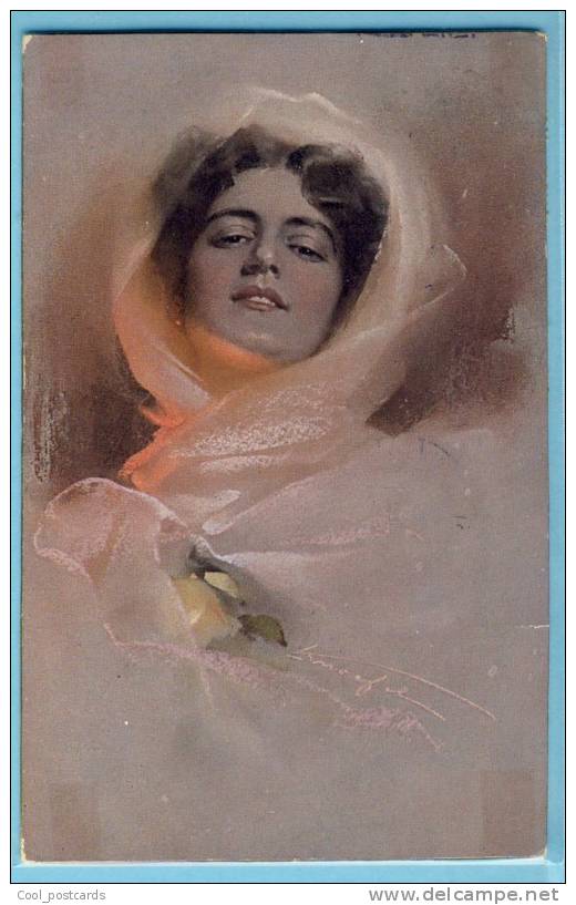 KNOEFEL, LUDWIG Beautiful Woman, Veiled, Novolito No 15834 - Knoefel, Ludwig