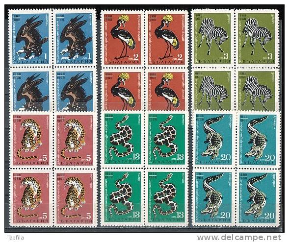 BULGARIA / BULGARIE / BULGARIEN  - 1968 - Zoo - Animals - Bl De 4** - Neufs