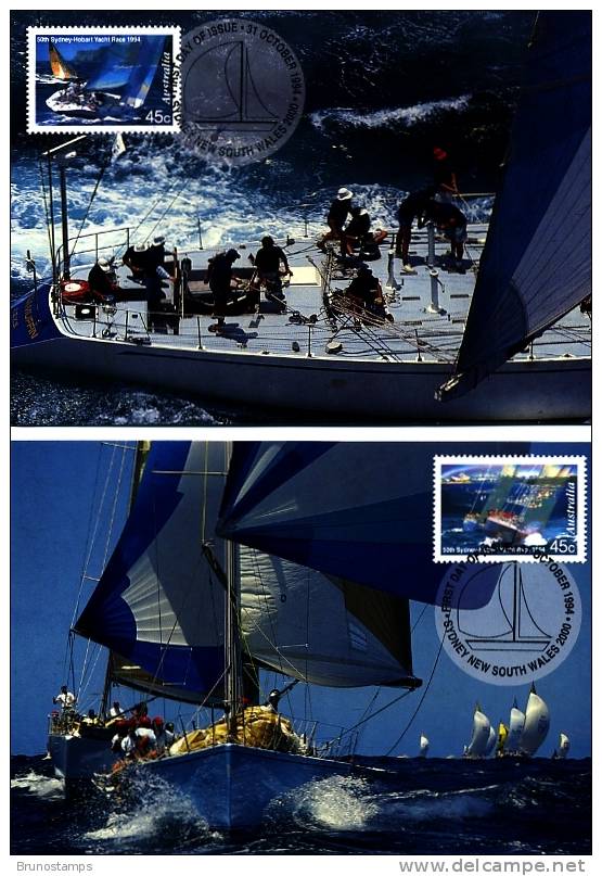 AUSTRALIA - 1994  SYDNEY-HOBART  YACHT RACE  TWO  MAXIMUM CARDS - Cartes-Maximum (CM)