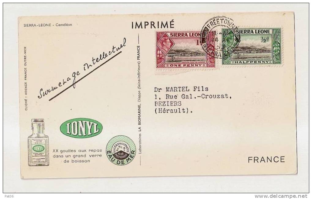 CP  SIERRA - LEONE    1943   / FRANCE - Sierra Leona (...-1960)