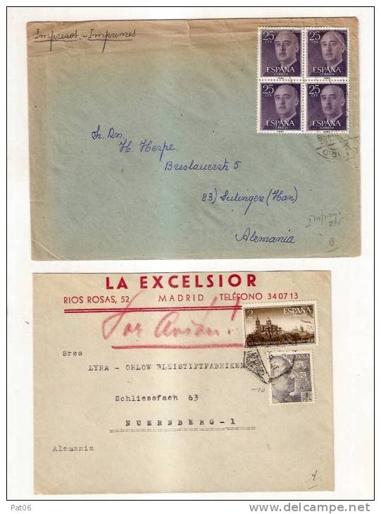 ESPAGNE  LOT DE DEUX LETTRES POUR ALLEMAGNE - Storia Postale