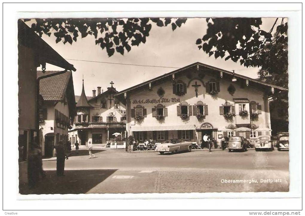 Oberammergau 1955- Dorfplatz - Oberammergau