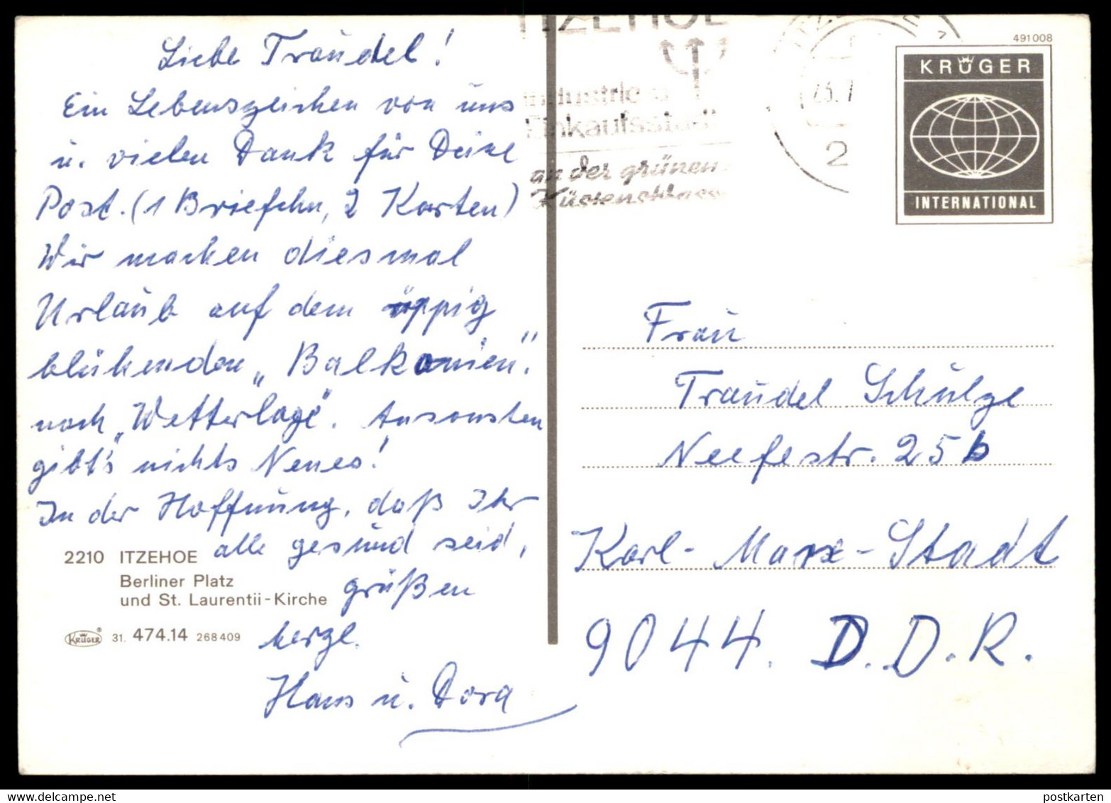 ÄLTERE POSTKARTE ITZEHOE BERLINER PLATZ VW FORD OPEL 197x Auto Autos Old Cars Voitures Cpa Postcard AK Ansichtskarte - Itzehoe