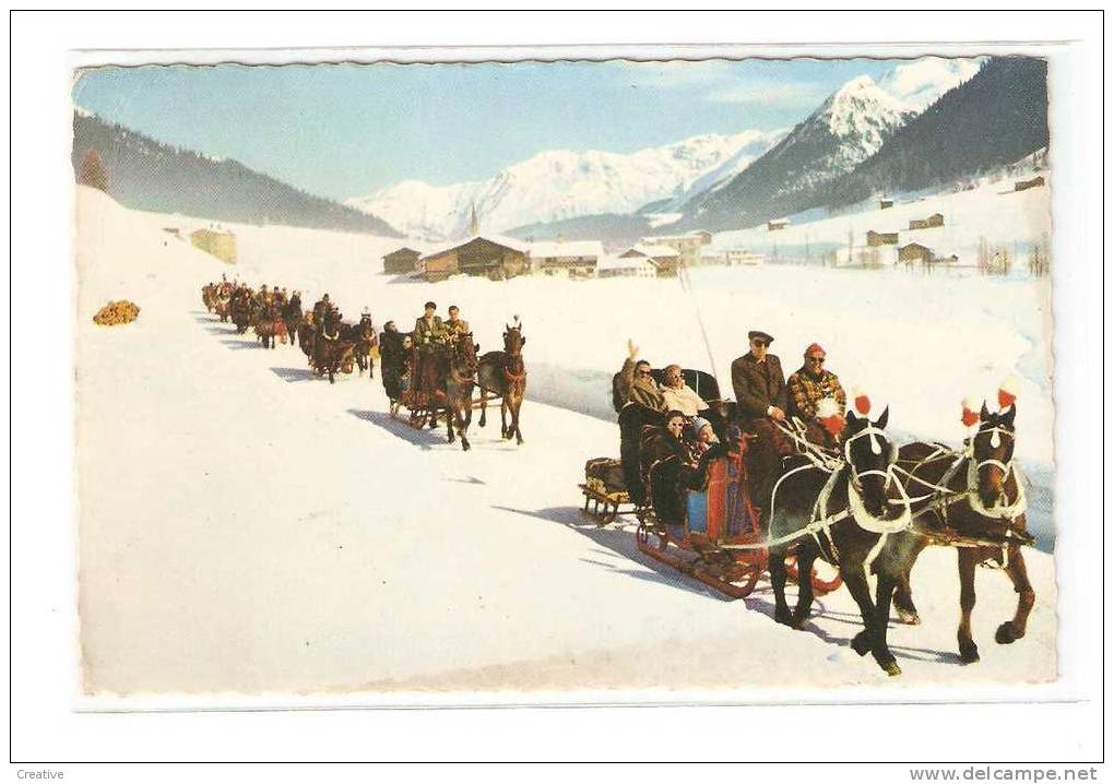 Suisse- Schweiz -Zwitserland Switzerland. 1960 Davos. Schlittenfahrt Nach Spinabad-Monstein Und Sertig-Dörfli(2scans) - Davos