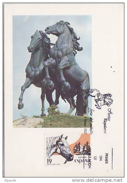 ESPAGNE Carte MAXIMUM   Num-Yvert I 2516 LA FETE DU CHEVAL JEREZ - Cartes Maximum