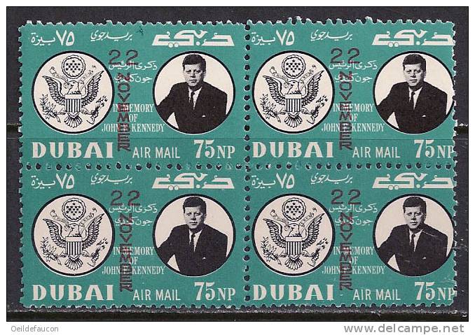 ARABIE DU SUD-EST - DUBAI - Yvert - Bloc De 4 Du PA 62** - Kennedy (John F.)
