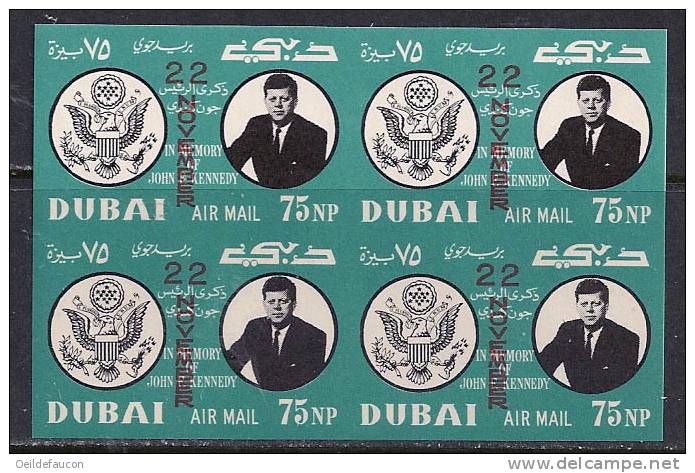ARABIE DU SUD-EST - DUBAI - Yvert - Bloc De 4 Du PA 62** ND - Kennedy (John F.)