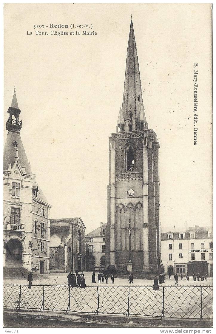 La Tour, L'Eglise Et La Mairie - Redon
