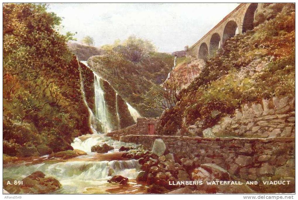 Llanberis Waterfal And Viaduct - Caernarvonshire