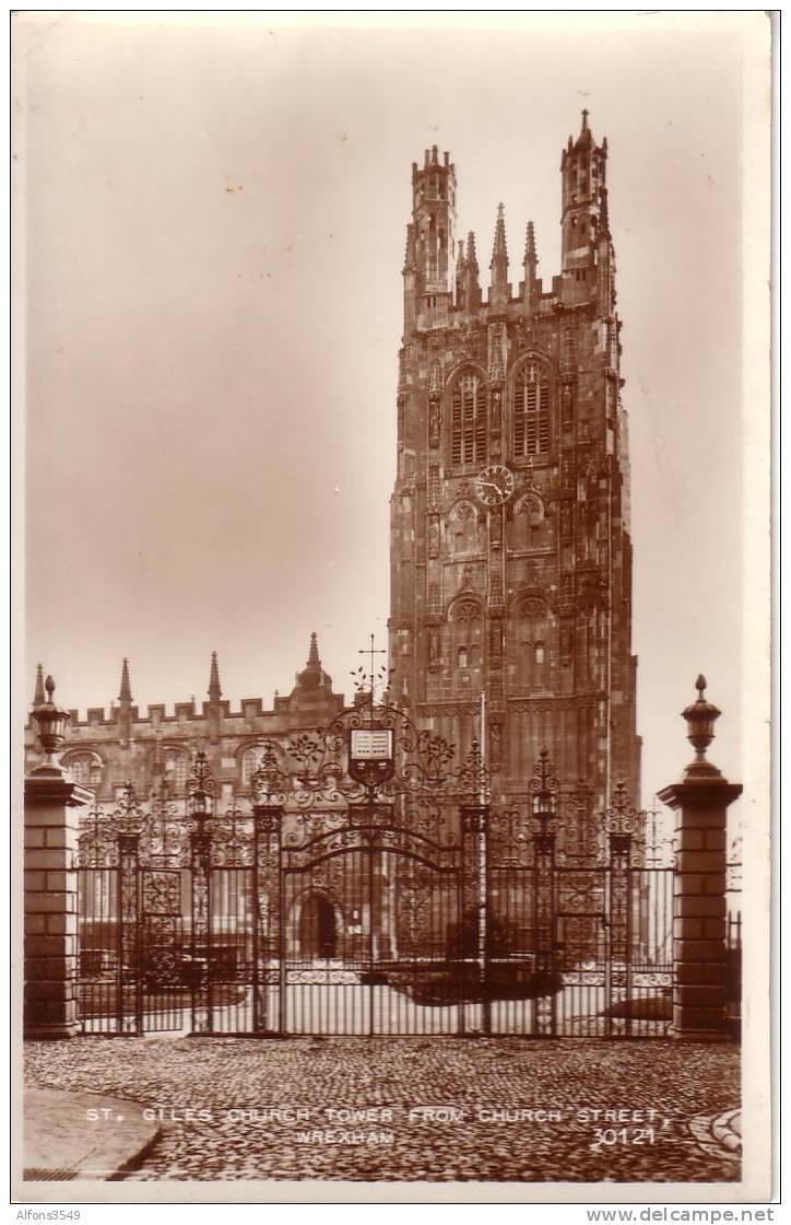 St Gillis Church Tower From Church Street Wrexham - Denbighshire