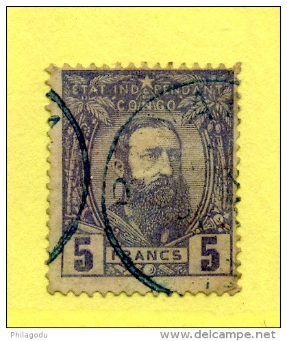 CONGO BELGE  5F Violet        11 Oblitéré  Cote 2020 = 700 Euros - 1884-1894