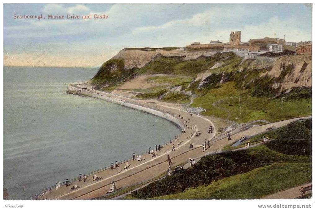 Scarborough Marine Drive And Castle - Scarborough