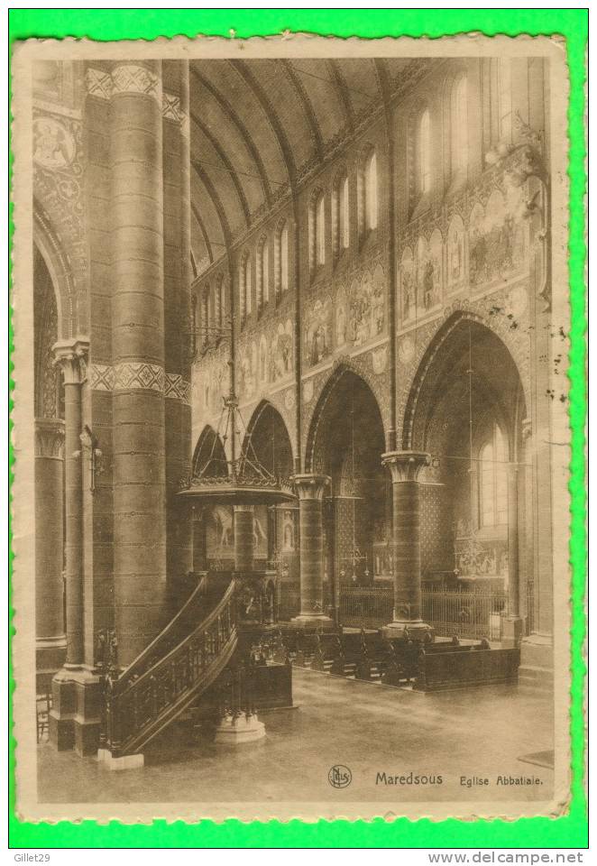 MAREDSOUS-ABBATIALE, BELGIQUE - ÉGLISE - NELLS No 24 - CIRCULÉE EN 1919 - - Anhée