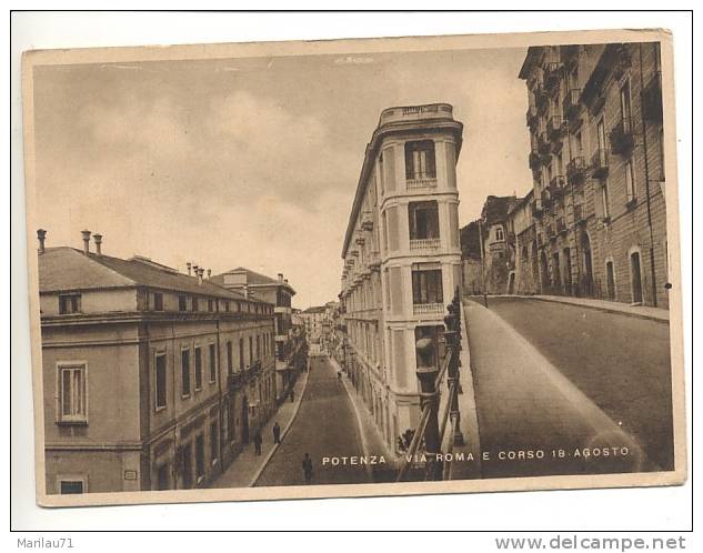 Basilicata POTENZA Via Roma Corso 1942 Viaggiata - Formato  Grande - Manca Il Francobollo - Potenza