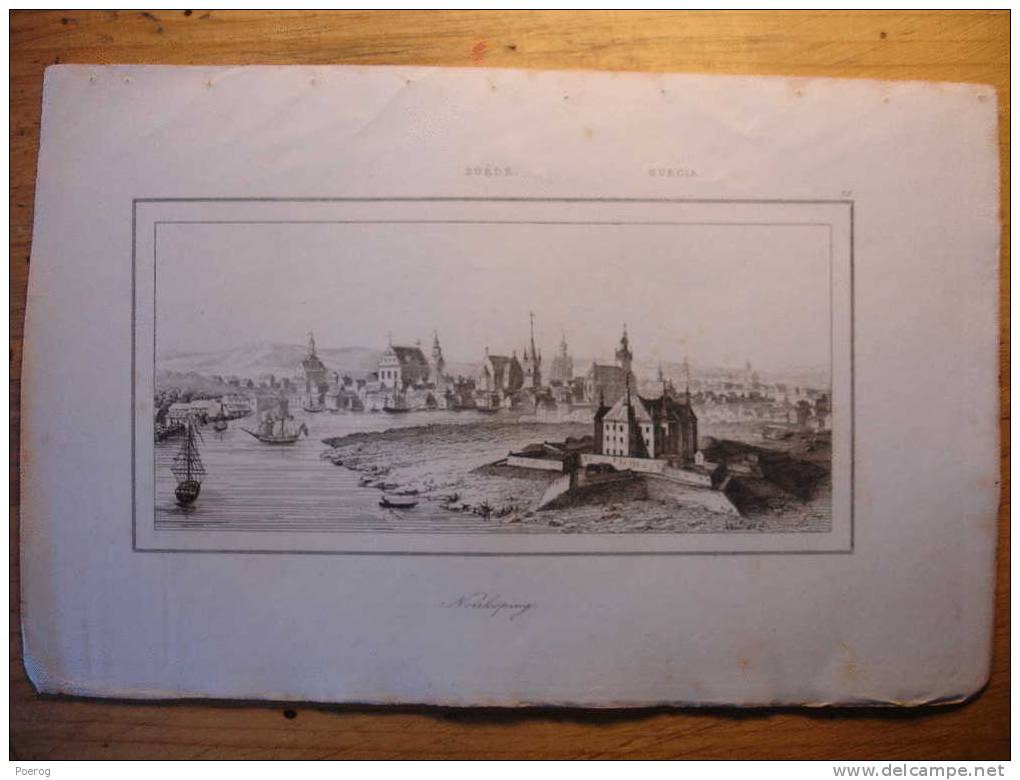 GRAVURE De 1841 - SUEDE NORRKOPING - Suecia Sveridge Sweden Print - Sonstige & Ohne Zuordnung
