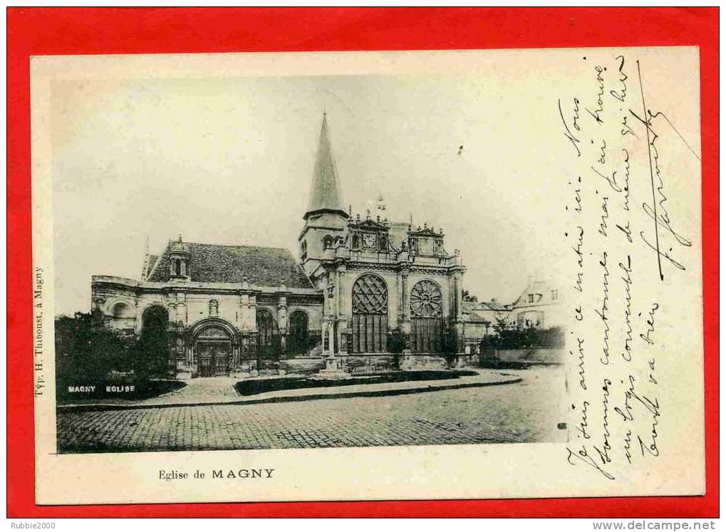 MAGNY EN VEXIN 1903 L EGLISE CARTE PRECURSEUR EN TRES BON ETAT - Magny En Vexin