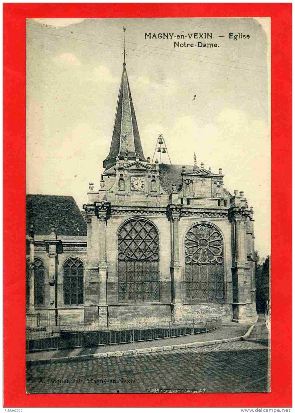 MAGNY EN VEXIN 1935  EGLISE NOTRE DAME CARTE EN BON ETAT - Magny En Vexin