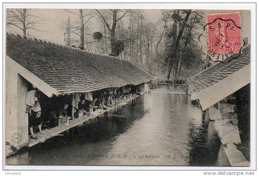 Carte Postale Ancienne Perthes - Le Lavoir - Métiers, Laveuses, Lavandières - Perthes