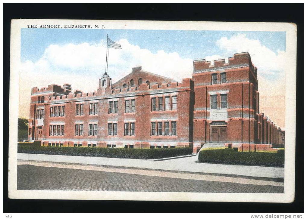 OLD PHOTO POSTCARD THE ARMORY ELIZABETH NEW JERSEY NJ USA - Elizabeth