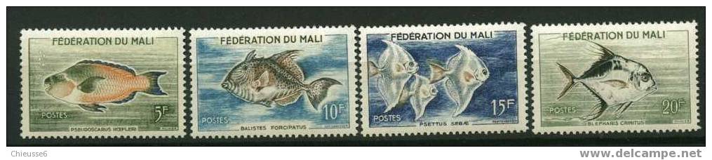 Rep. Mali** N° 2 à 8  - Poissons - Mali (1959-...)