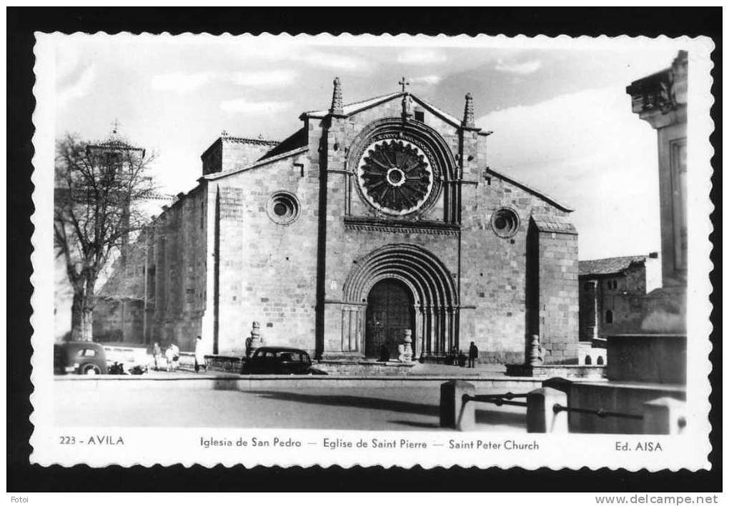 OLD REAL PHOTO POSTCARD AVILA IGLESIA DE SAN PEDRO ESPAÑA SPAIN - Ávila