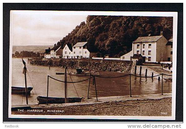 Real Photo Postcard The Harbour & Buildings Minehead Somerset - Ref 429 - Minehead