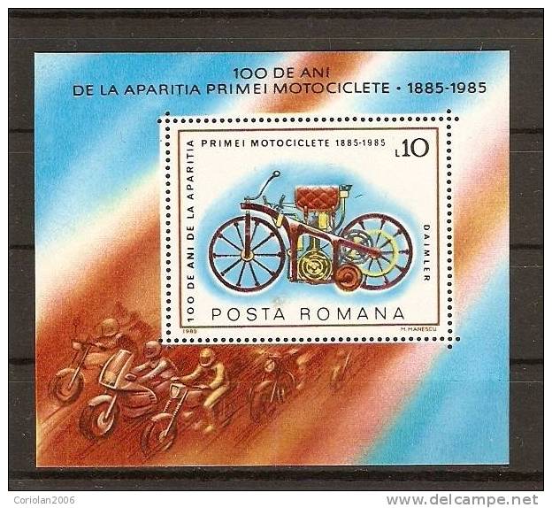 Romania 1985 MNH / 100 Years First Motorbike / MS - Motos