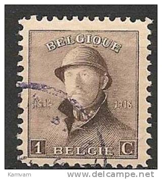 BELGIE BELGIQUE 165 Cote 0.20€ Oblitéré Gestempeld - 1919-1920 Behelmter König