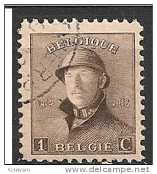 BELGIE BELGIQUE 165 Cote 0.20€ Oblitéré Gestempeld - 1919-1920 Behelmter König