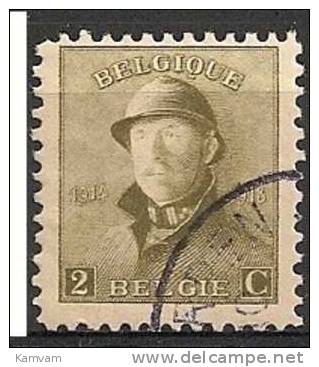 BELGIE BELGIQUE 166 Cote 0.20€ Oblitéré Gestempeld - 1919-1920 Behelmter König