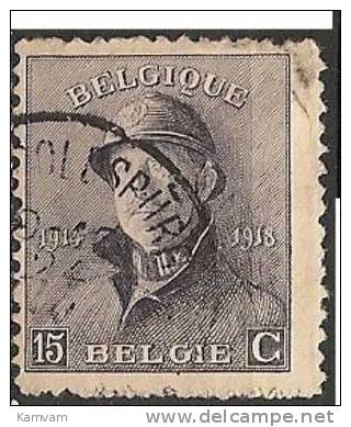 BELGIE BELGIQUE 169 Cote 0.40€ Oblitéré Gestempeld - 1919-1920 Roi Casqué