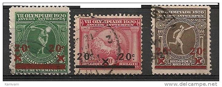 BELGIE BELGIQUE 184/6 Cote 0.75€ Oblitéré Gestempeld - 1919-1920 Behelmter König