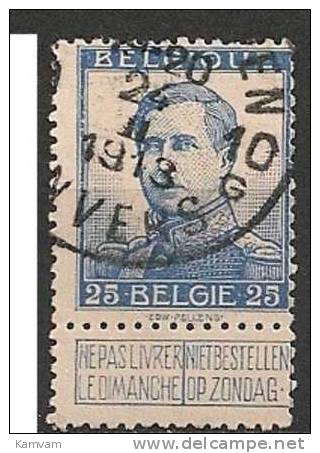 BELGIE BELGIQUE 120 Cote 3.75€ Oblitéré Gestempeld - 1912 Pellens