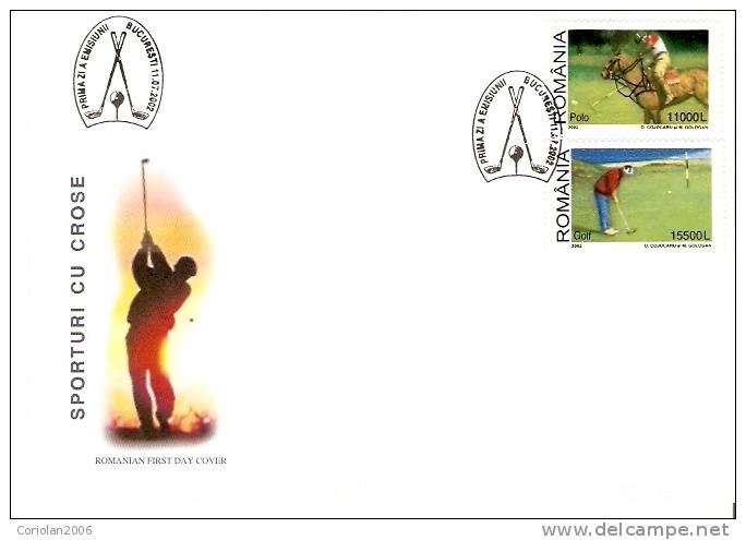 Romania 2002/sports With Sticks/set X 2 Fdc - Golf
