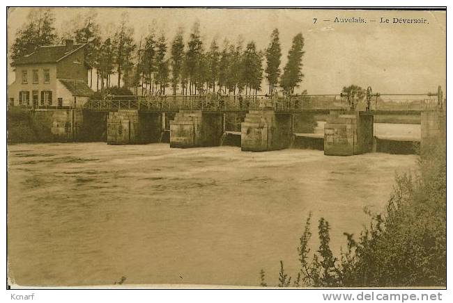 CP De AUVELAIS " Le Déversoir " Avec Griffe De BAELEN - USINES . - Sambreville