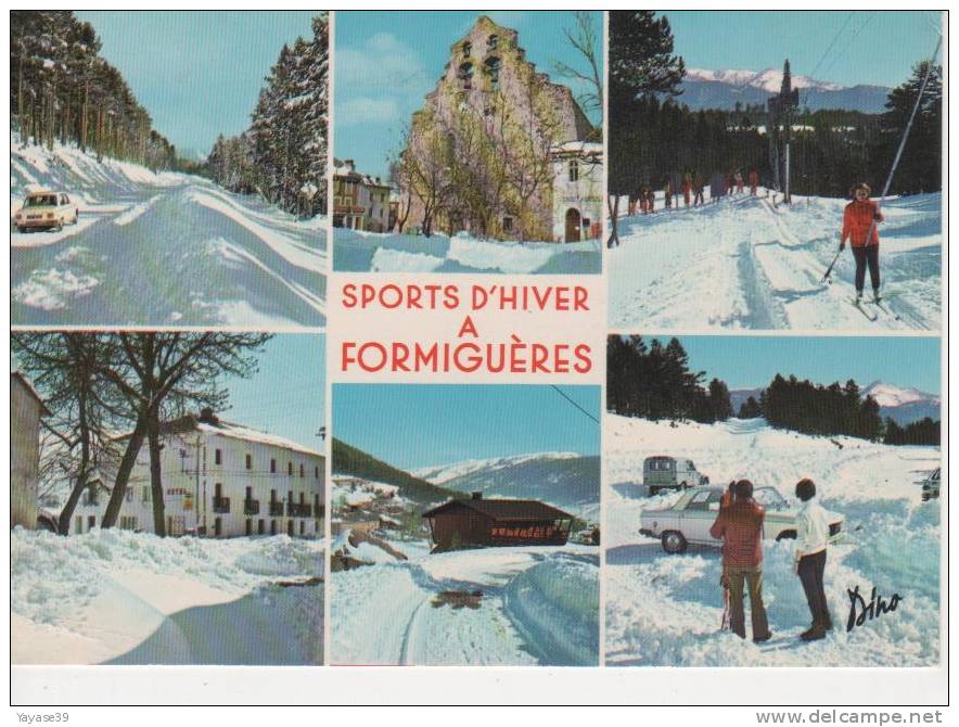66 Formiguères Skieurs Télésiège Chalet Hôtel Carte écrite En 1979 - Altri & Non Classificati