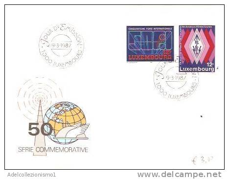 28530)lettera F.d.c. Serie Commemorativa 50 Ann. Foire Internaz. Con 2x12f + Annullo - FDC