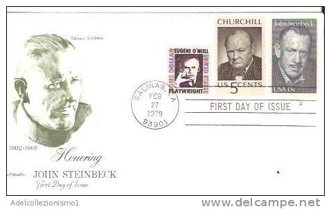 28557)lettera F.d.c. Honoring John Steinbeck Con 1$+5c + 15c + Annullo - Autres & Non Classés