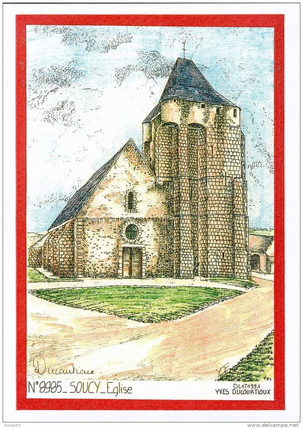 89 SOUCY - Eglise  - Illustration Yves Ducourtioux - Soucy