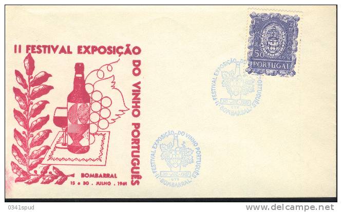 1961 Portugal  Vino  Vins Raisin Vignoble  Wine Grape Vineyard  Bouteille Verre  Sur Lettre - Wines & Alcohols