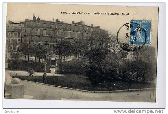 Cpa PANTIN Les Jardins De La Mairie - EM 6807 - Pantin