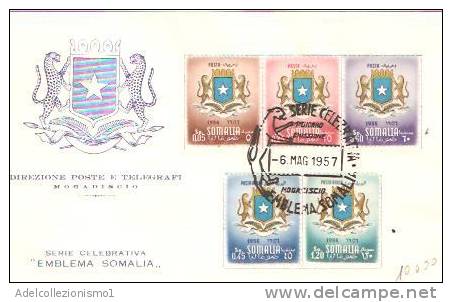 28424)lettera F.d.c  MOGADISCIO-emblema Somalia Con 0,05+0,25+0,5+0,45+1,20 + Annullo - Somalie (1960-...)